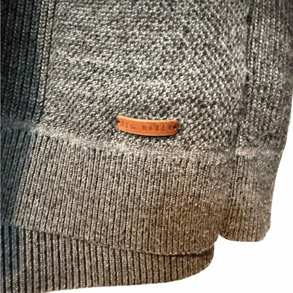 Ted Baker Men's Charcoal Zip-Up Sweater - Size L - Picture 4 of 5